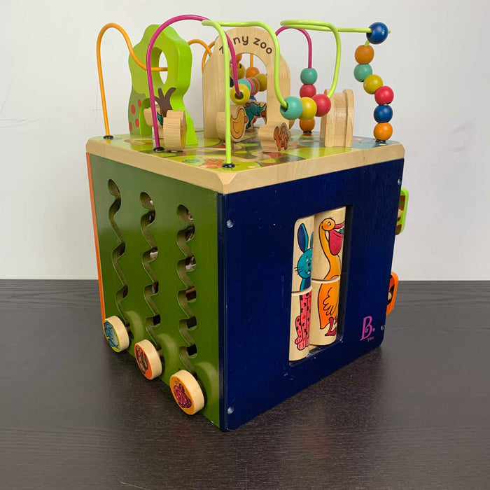 secondhand B. Toys Zany Zoo Wooden Activity Cube