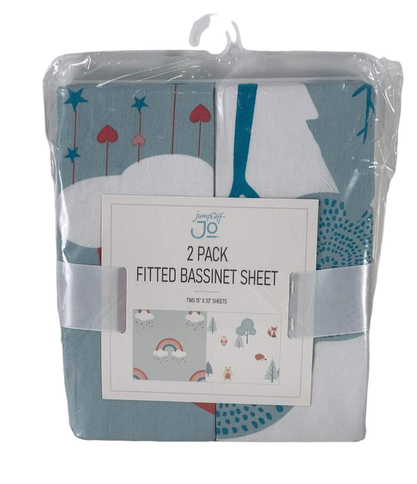 Shop JumpOff Jo 2 Pack Fitted Bassinet Sheets, Woodland Rainbow at GoodBuy Gear