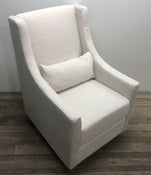 secondhand Babyletto Toco Swivel Glider And Stationary Ottoman, White Linen