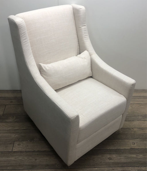 secondhand Babyletto Toco Swivel Glider And Stationary Ottoman, White Linen