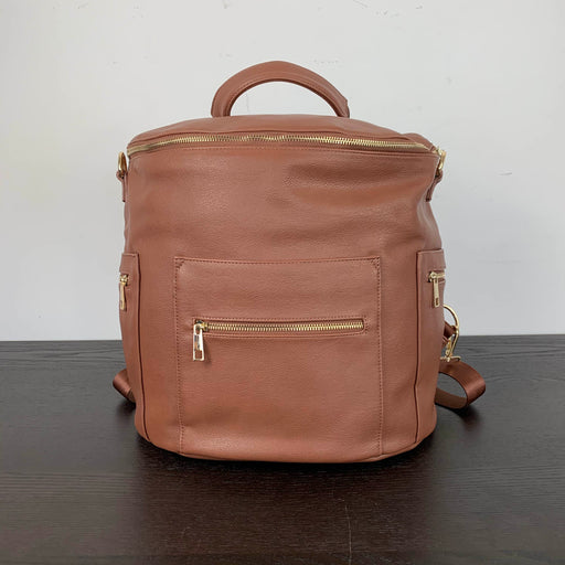 used WYN Vegan Leather Diaper Bag Backpack, Brown