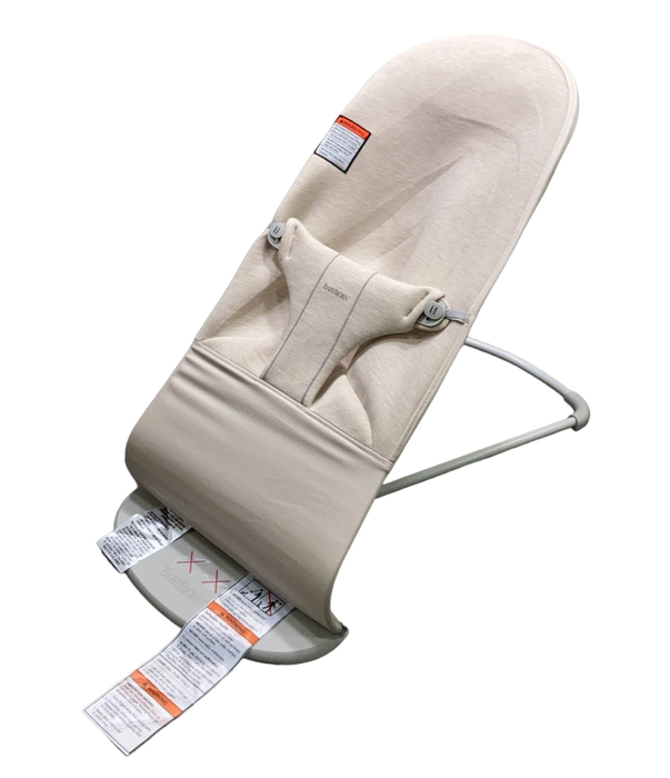 used BabyBjorn Bouncer Bliss, Light Gray Frame, Light Beige 3D Jersey