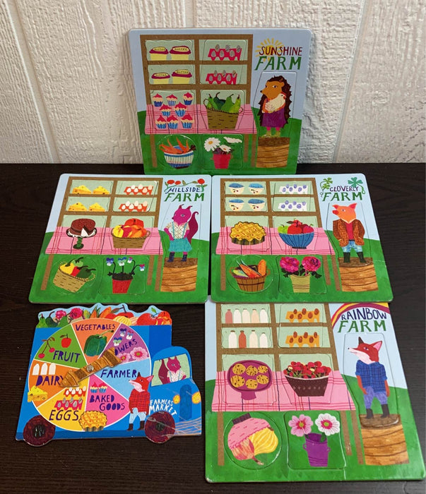 used Eeboo Green Market Puzzle Spinner Game