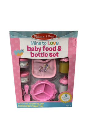 Melissa & Doug Mine to Love Time to Eat Doll Accessories Feeding Set (8  pcs) , Pink