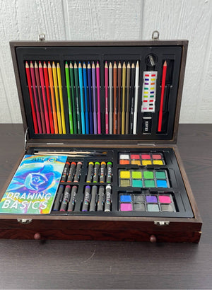 Art 101 Doodle and Color 142 Piece Art Set In A Wooden Case