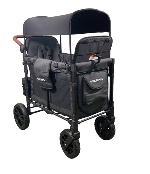 used Wonderfold W2 Luxe Multifunctional Double Stroller Wagon, Volcanic Black, 2023