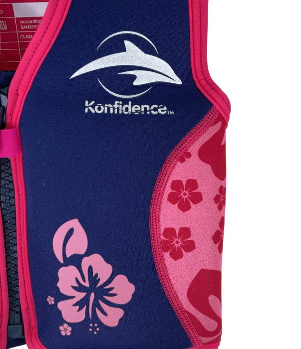 Shop Konfidence Original Swim Jacket, Small( 1.5-3 years), Pink Hibiscus Oahu at GoodBuy Gear