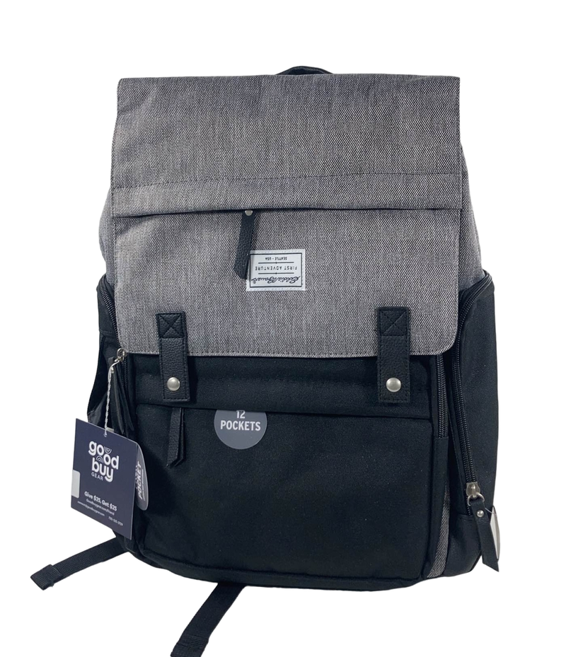 Eddie Bauer Cascade Backpack Diaper Bag, Black/Gray