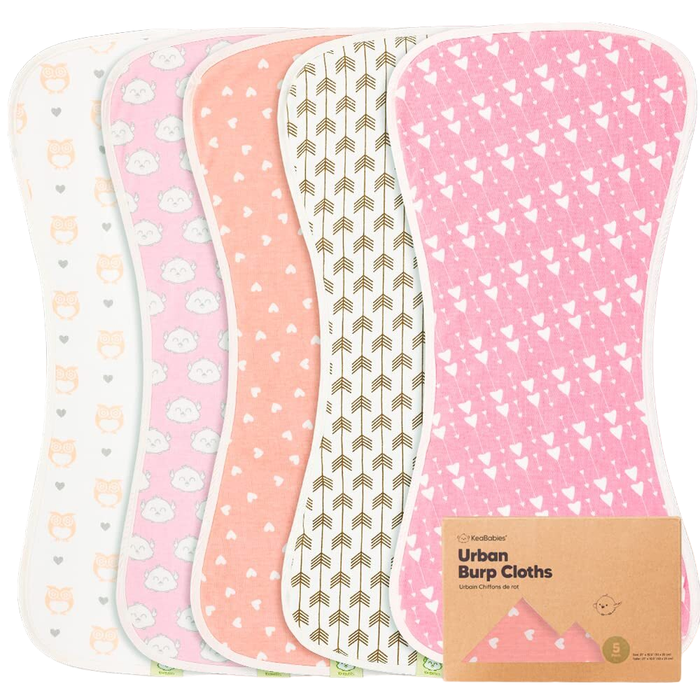 Shop KeaBabies Organic Burp Cloths, Pink Dreams at GoodBuy Gear