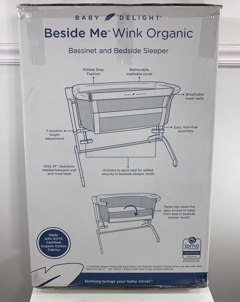 Baby Delight Beside Me Wink & Bedside Sleeper, Pebble Grey