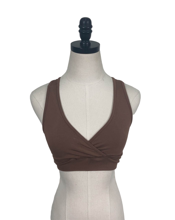 secondhand Kindred Bravely French Terry Racerback Nursing And Sleep Bra, Mocha, Small