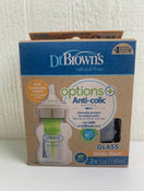 used Dr. Brown's Glass Bottle, Options + 2 pack 5oz