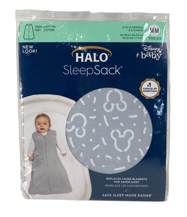 Shop Halo Cotton Sleepsack, M, Confetti Mickey Gray at GoodBuy Gear