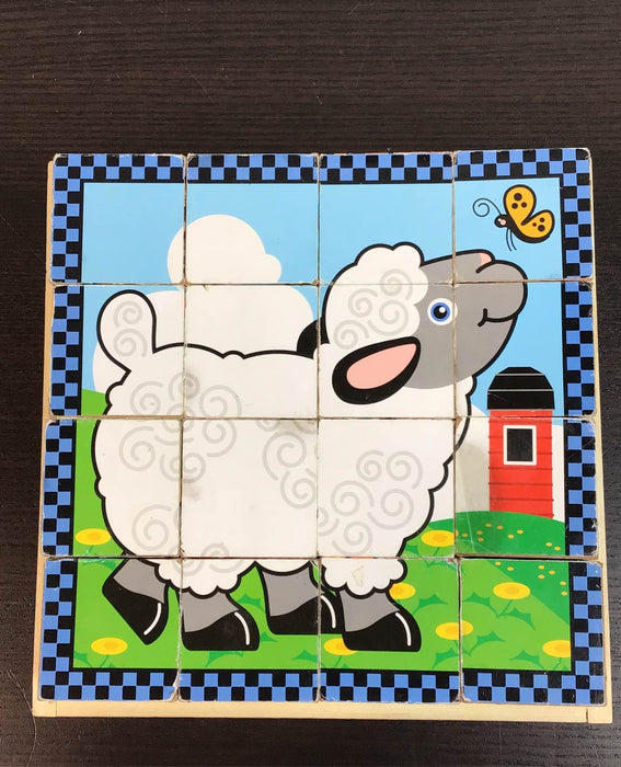 secondhand Melissa & Doug Cube Puzzle, Farm