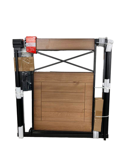 used Safety 1st Easy Install Modern Farmhouse Gate, Modern Brown