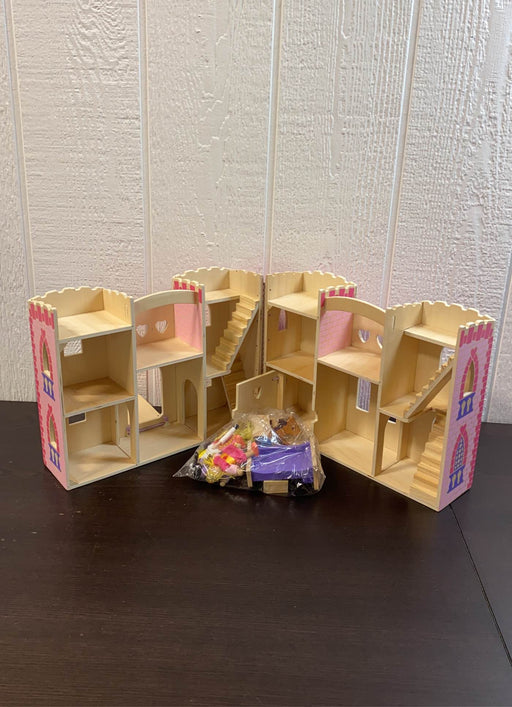 secondhand Melissa & Doug Fold & Go Wooden Princess Castle