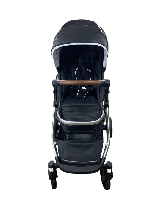 secondhand Mockingbird Single to Double Stroller, 2022, Silver with Penny Leather, Watercolor Drops, Black