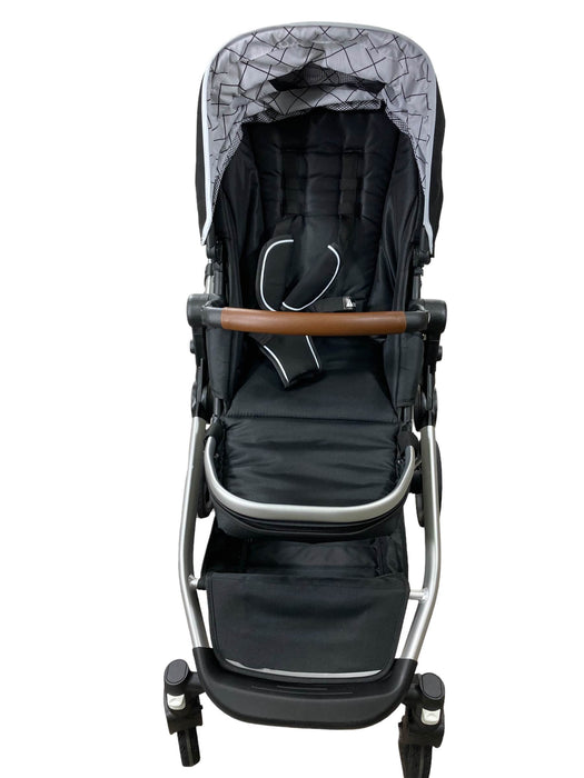 secondhand Mockingbird Single to Double Stroller, Silver with Penny Leather, Black , Windowpane, 2022