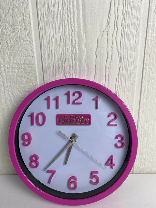 secondhand The Original Pink Box Round Wall Clock, 10"