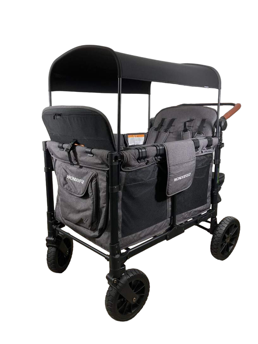 secondhand Wonderfold W4 Luxe Quad Stroller Wagon, Charcoal Grey with Black Frame, 2023