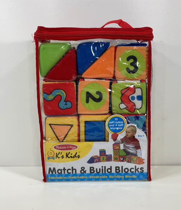 used Melissa & Doug K’s Kids Match & Build Soft Blocks