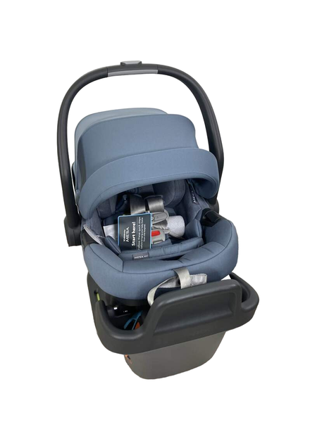 uppababy mesa blue UPPAbaby MESA MAX Infant Car Seat and Base, 2022, Gregory Blue Melange