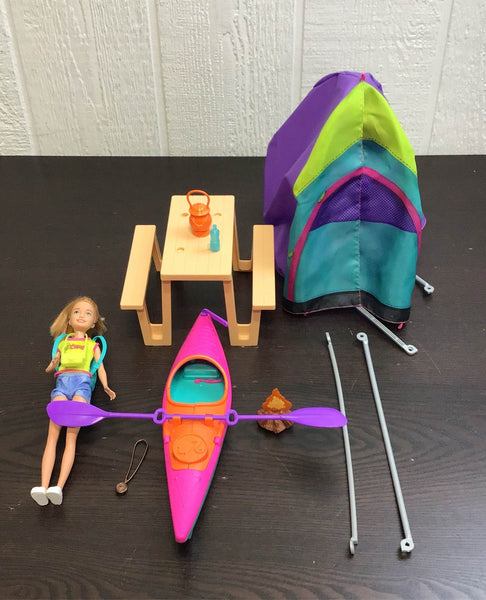 Barbie Team Stacie Camping Hiking Kayak Play Set New in Box