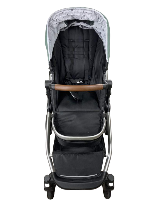 secondhand Mockingbird Single to Double Stroller, 2022, Silver with Penny Leather, Watercolor Drops, Sage