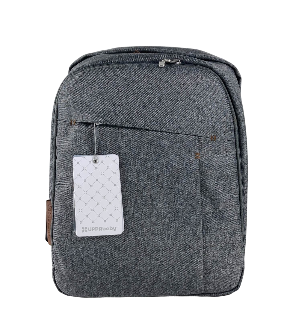 uppababy changing backpack UPPAbaby Changing Backpack, Greyson (Charcoal Melange/Saddle Leather)