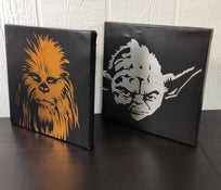 secondhand Star Wars Wall Decor, Yoda & Chewbacca