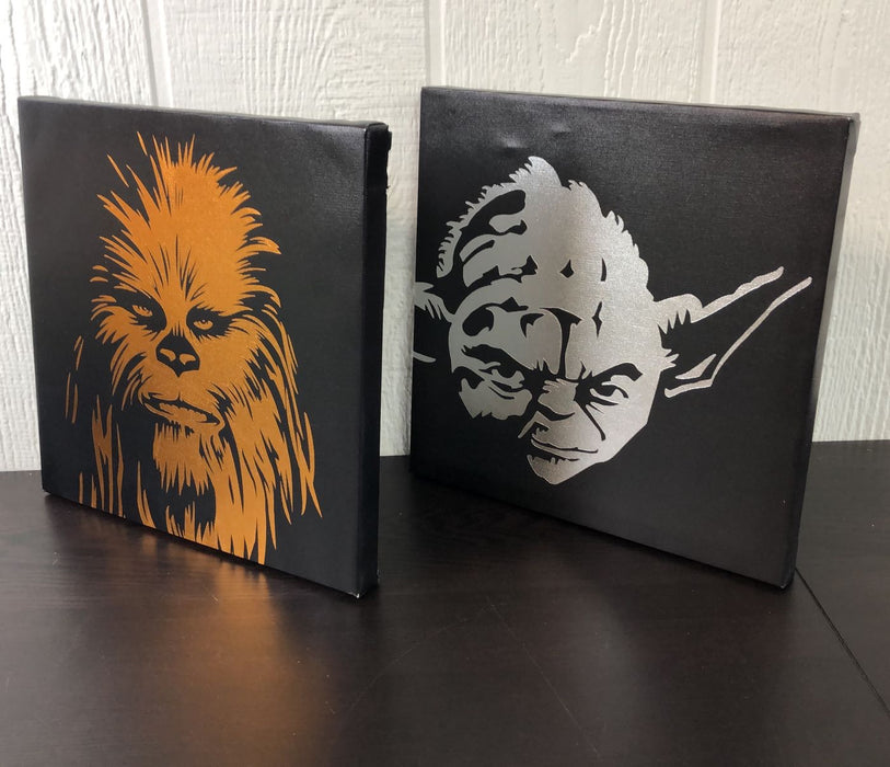 secondhand Star Wars Wall Decor, Yoda & Chewbacca