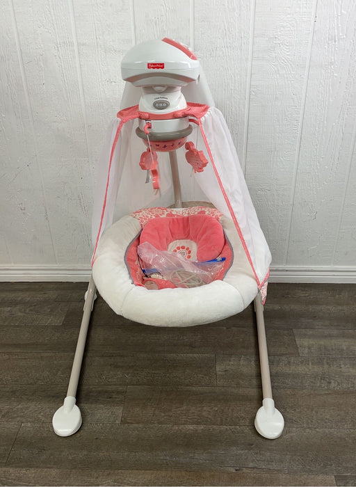 used Fisher Price Coral Floral Baby Cradle & Swing