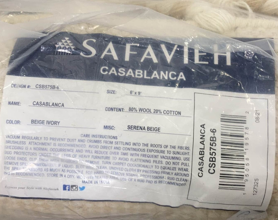 Shop Safavieh Area Rug 6’ x 9’, Casablanca, Beige Ivory at GoodBuy Gear