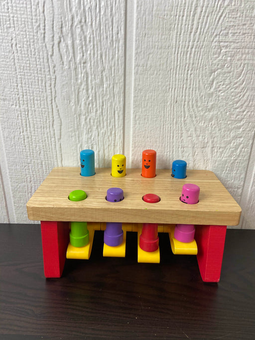 used Melissa & Doug Deluxe Pounding Bench Wooden Toy With Mallet