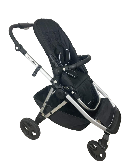 used Mockingbird Single to Double Stroller, 2022, Silver with Black Leather