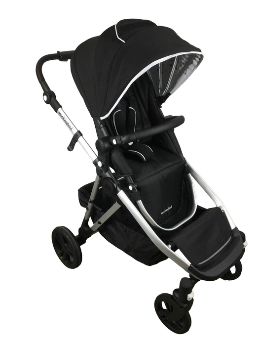 used Mockingbird Single to Double Stroller, 2022, Silver with Black Leather, Watercolor Drops, Black