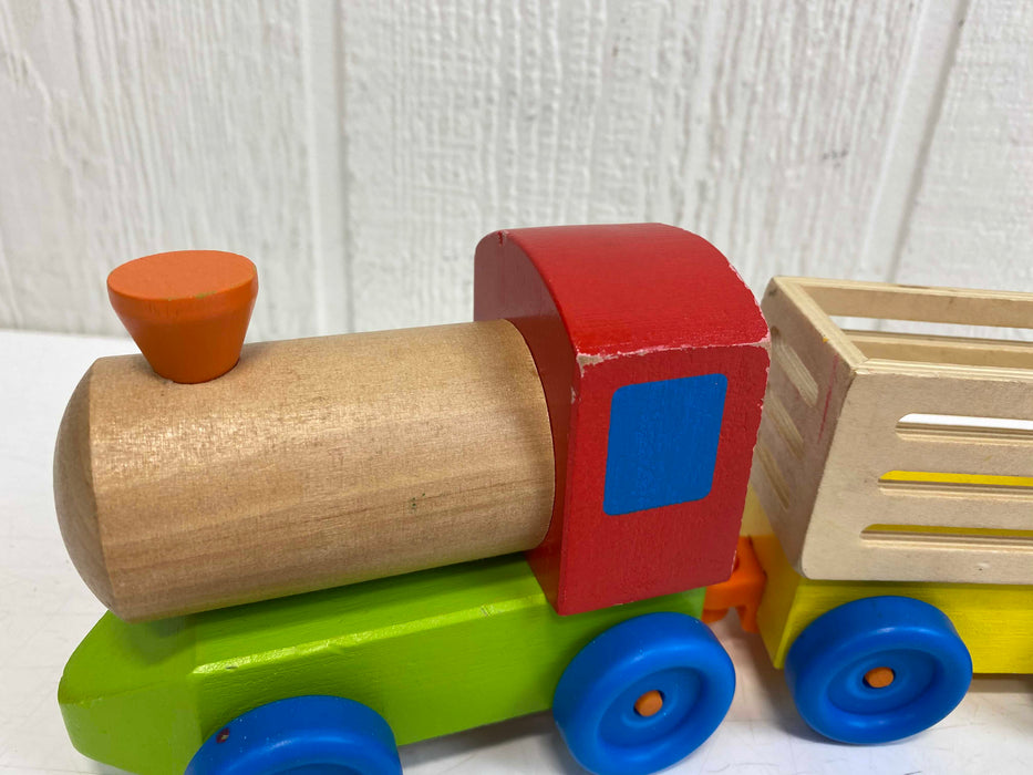 secondhand Melissa & Doug Wooden Farm Train Set