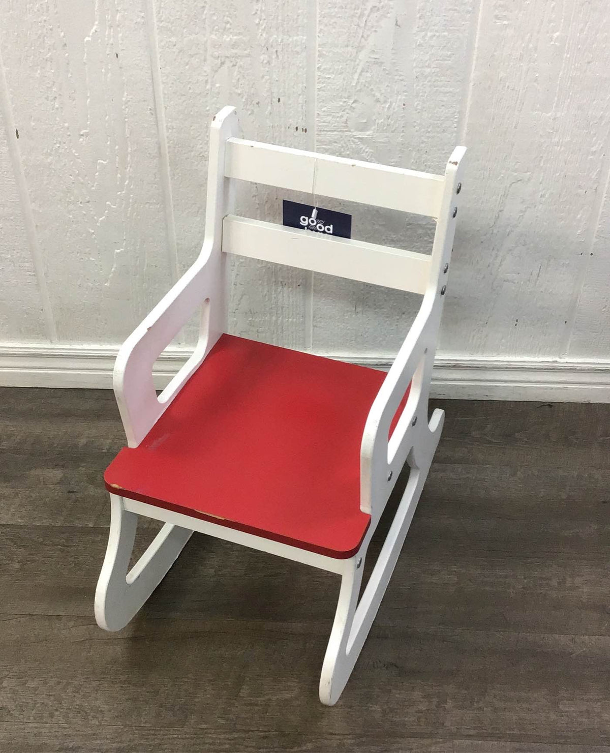 Fauteuil à Bascule Enfant En Bois - Décoré à La Main - Blanc Et Violet - Unique