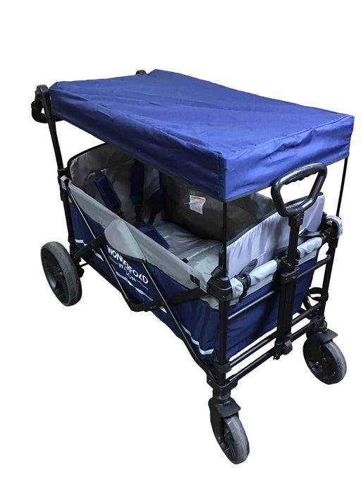 secondhand Wonderfold X2 Push + Pull Double Stroller Wagon, Navy, 2020