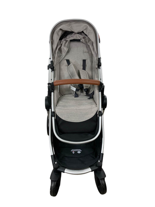 secondhand Mompush Ultimate 2 Baby Stroller, 2021, Khaki with Silver Frame