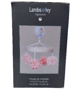 Lambs & Ivy Signature Musical Crib Mobile, Botanical Baby Pink Floral