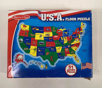 used Melissa & Doug Floor Puzzle, USA Map