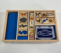 used Melissa & Doug Wooden Stamp Set