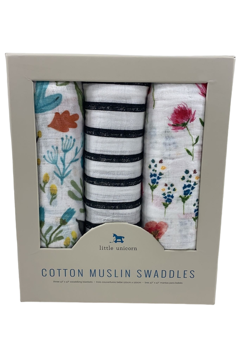 used Little Unicorn Cotton Muslin Swaddles 3-Pack, Wild Mums