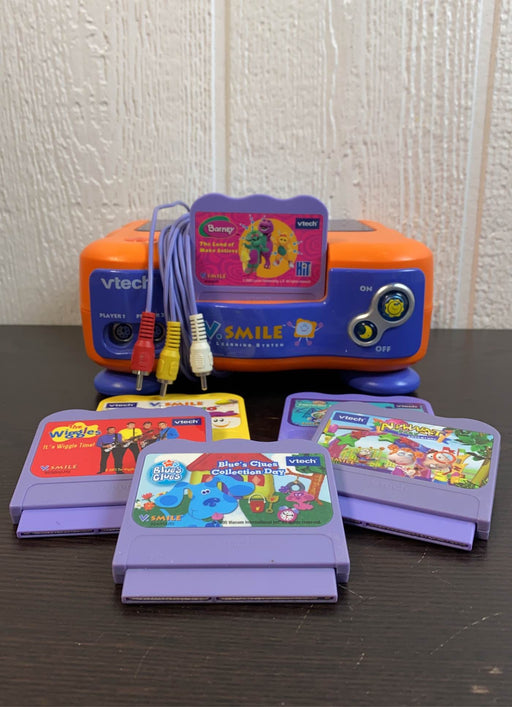 secondhand VTech V.Smile Deluxe TV Learning System, with Games