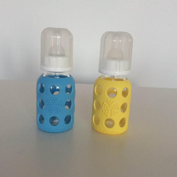 used Lifefactory Glass Bottles, 2x 4oz bottles