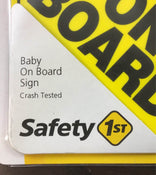 secondhand Safety 1st Baby On Board Sign