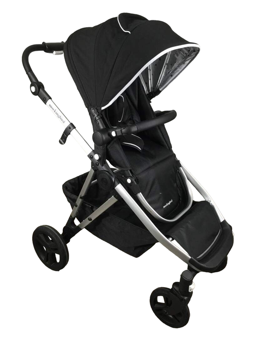 used Mockingbird Single to Double Stroller, 2022, Silver with Black Leather, Watercolor Drops, Black