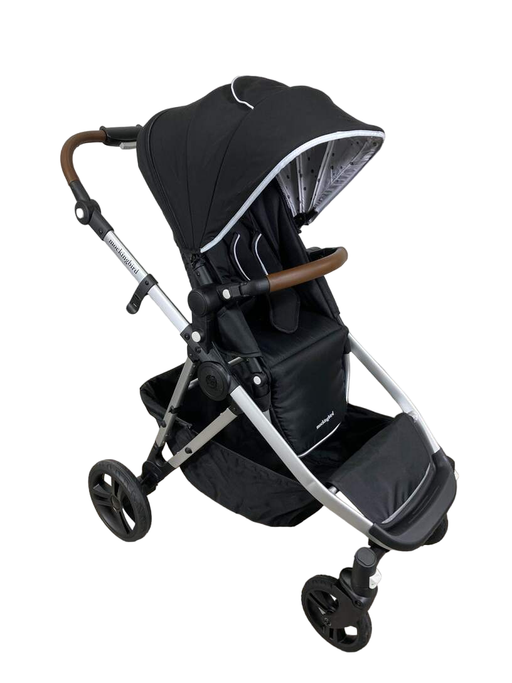 used Mockingbird Single to Double Stroller, 2022, Silver with Penny Leather, Watercolor Drops, Black