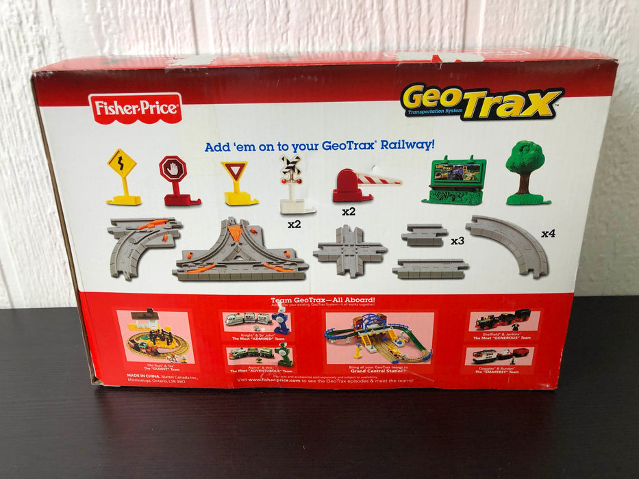 secondhand Fisher Price GeoTrax Track Pack, Train Rail Pack